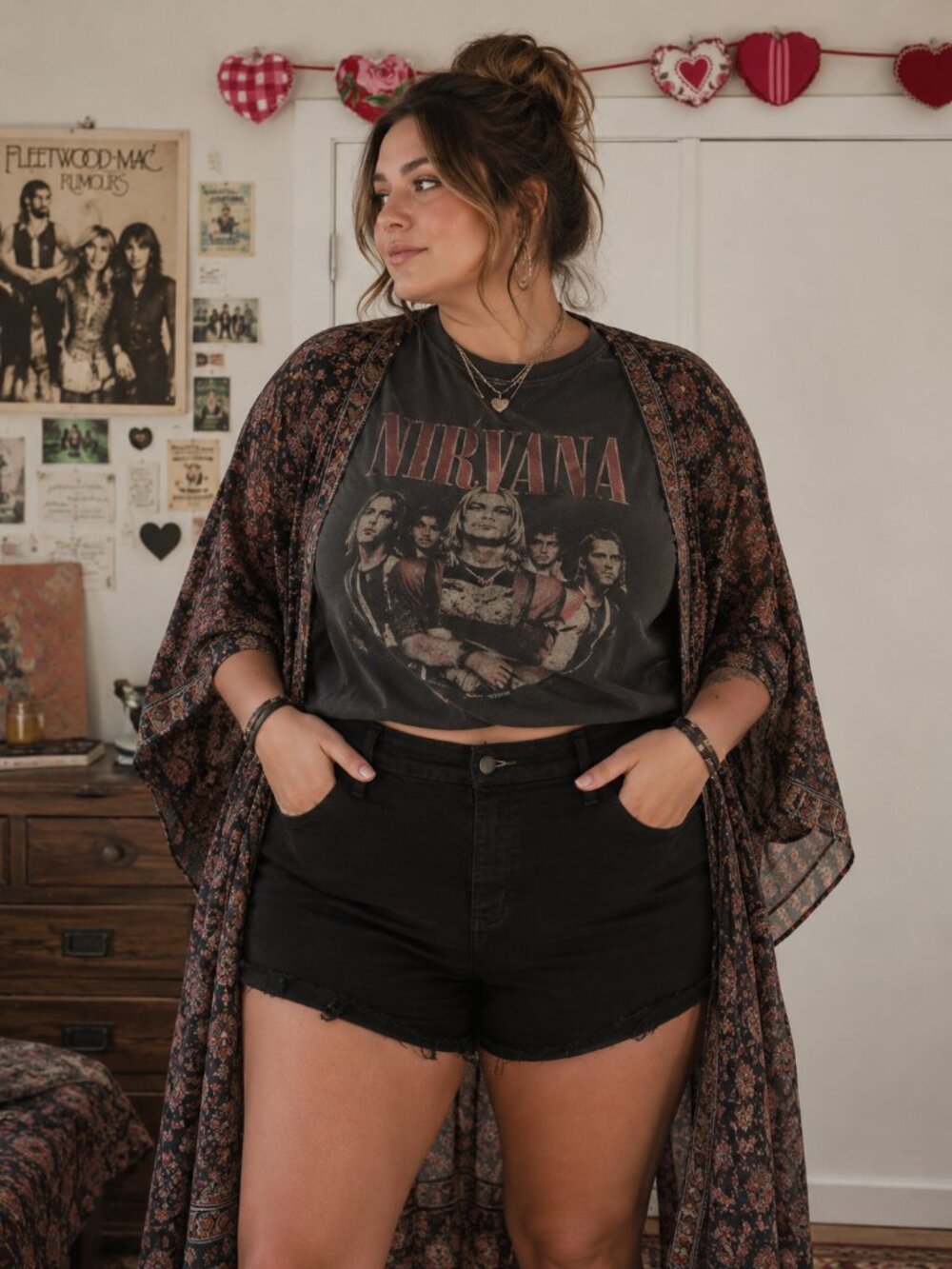 Universal Thread High Rise Midi Shorts - Black Distressed